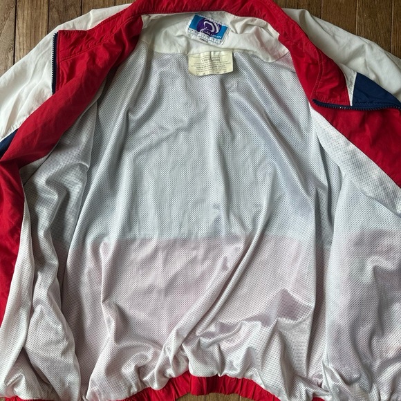 Vintage USA Hockey 1998 Pacific Jammin Mens Windbreaker Jacket XL Red White Navy - Picture 6 of 6